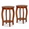 2 Tier Round Side Table with Rubber Wood Legs MDF Plywood Walnut Finish